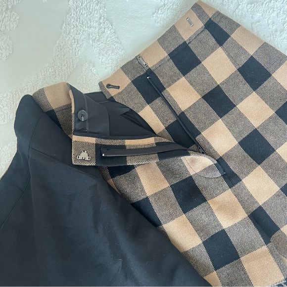 [CLEARANCE/Send Offers] Wool Mini Skort in Brown & Black Check Print - Picture 3 of 6